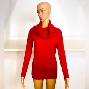 Forever 21 Red Cowlneck Long Sleeve Women’s Sweater Slim Fit Size Small